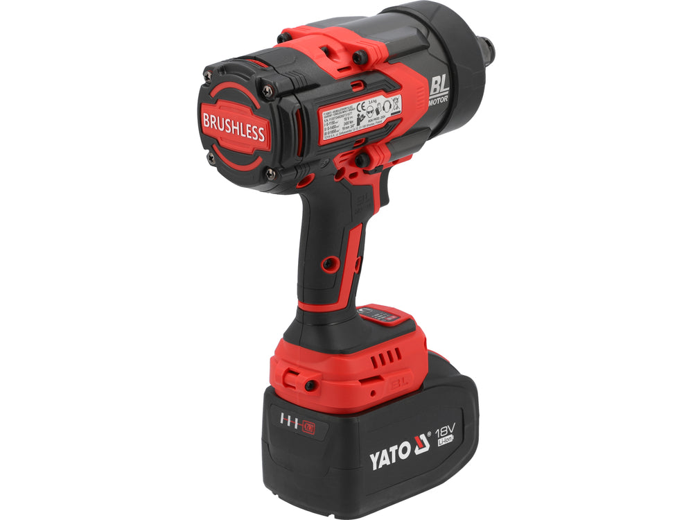 Llave Impacto Inalámbrica Brushless 2400nm 3/4" 18V 6Ah - Yato